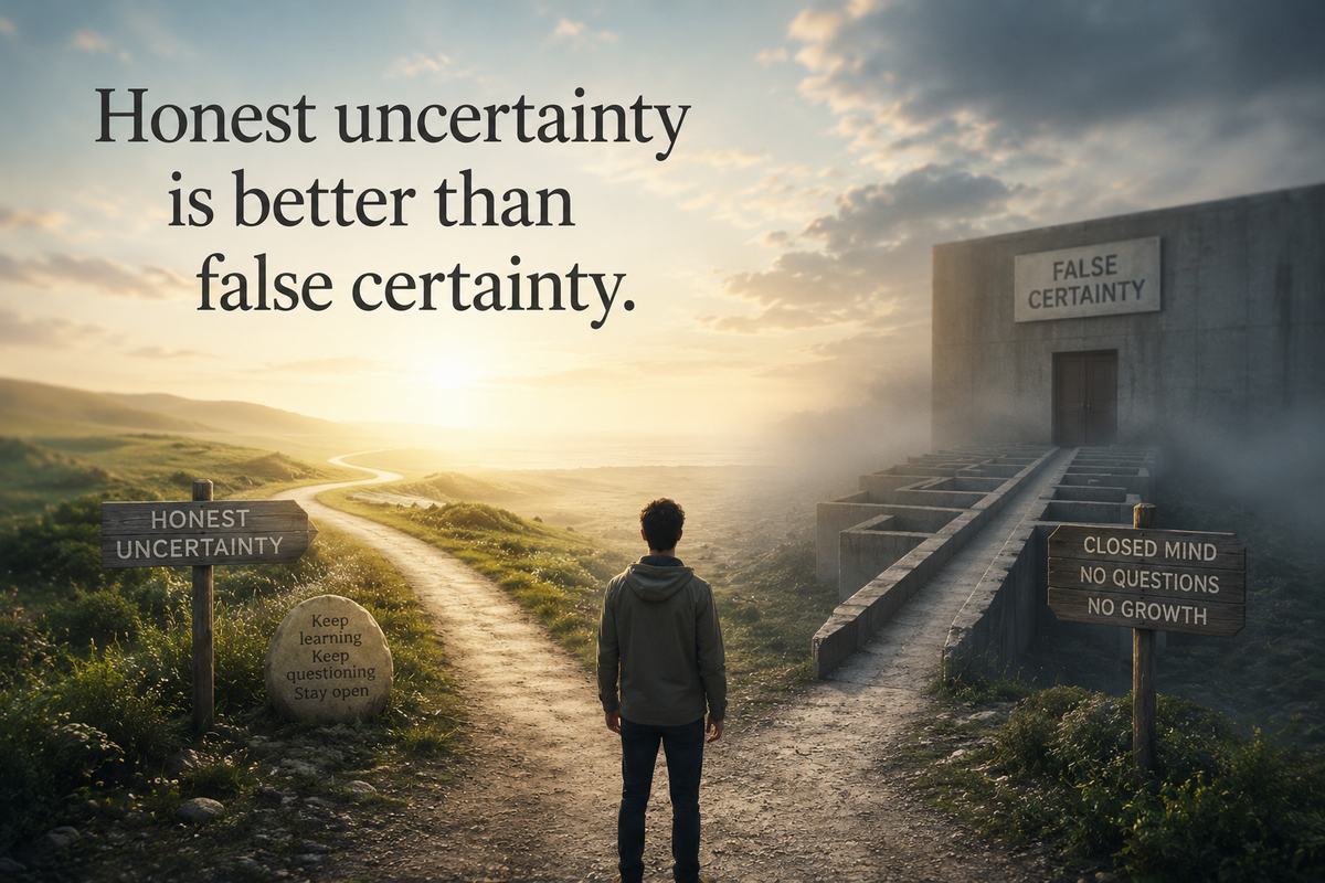 Honest uncertainty is better than false certainty