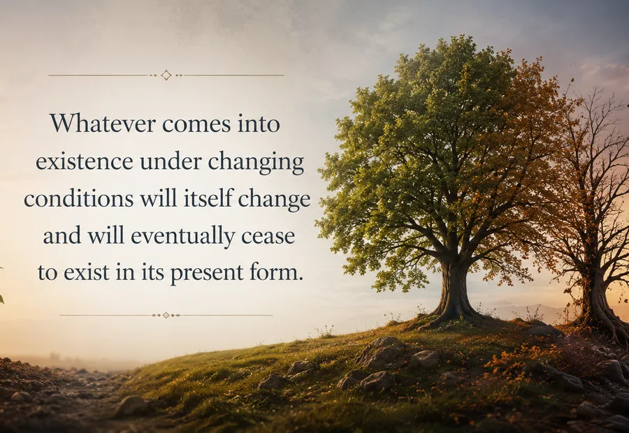 Whatever comes into existence under changing conditions will itself change